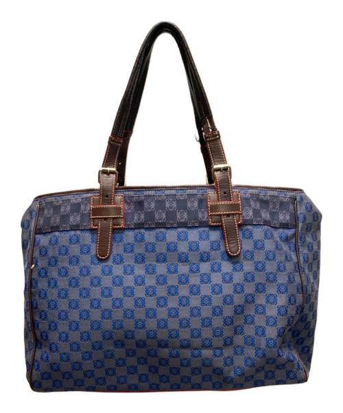 LOEWE（ロエベ）LOEWE (ロエベ) リピート アナグラム トートバッグ ネイビーの古着・服飾アイテム