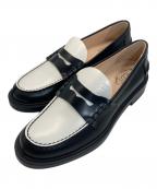TOD'Sトッズ）の古着「GOMMA BASSO 59C MOCASSINO バイカラー ローファー」｜ホワイト×ブラック