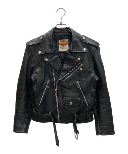 HARLEY-DAVIDSON（ハーレーダビッドソン）HARLEY-DAVIDSON (ハーレーダビッドソン) ダブルライダースジャケット ブラック サイズ:34の古着・服飾アイテム