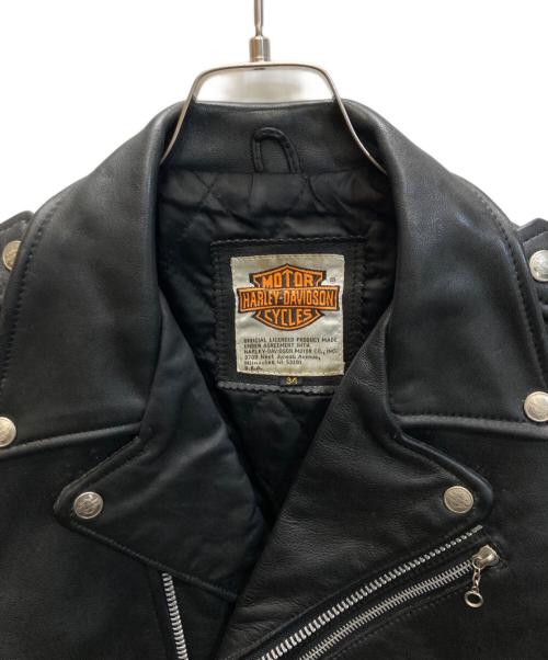 HARLEY-DAVIDSON（ハーレーダビッドソン）HARLEY-DAVIDSON (ハーレーダビッドソン) ダブルライダースジャケット ブラック サイズ:34の古着・服飾アイテム