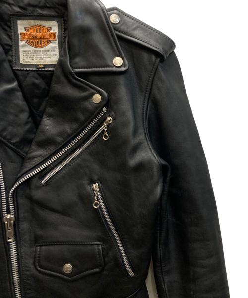 HARLEY-DAVIDSON（ハーレーダビッドソン）HARLEY-DAVIDSON (ハーレーダビッドソン) ダブルライダースジャケット ブラック サイズ:34の古着・服飾アイテム