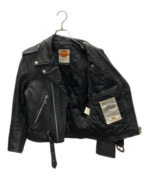 HARLEY-DAVIDSON（ハーレーダビッドソン）HARLEY-DAVIDSON (ハーレーダビッドソン) ダブルライダースジャケット ブラック サイズ:34の古着・服飾アイテム