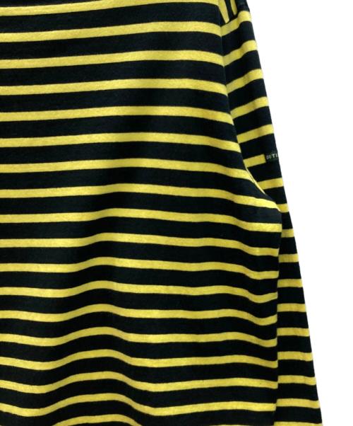 OUTIL（ウティ）OUTIL (ウティ) ボートネックボーダーカットソー ブラック×イエロー サイズ:1の古着・服飾アイテム