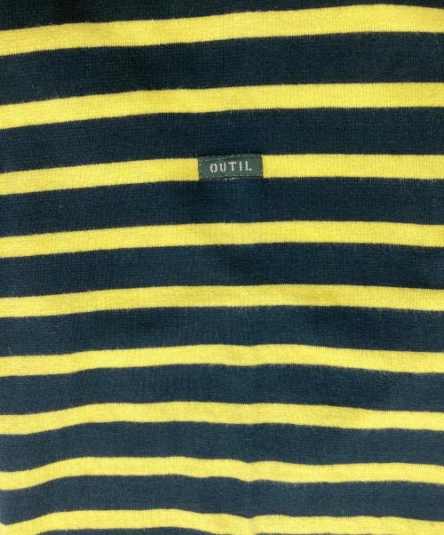 OUTIL（ウティ）OUTIL (ウティ) ボートネックボーダーカットソー ブラック×イエロー サイズ:1の古着・服飾アイテム