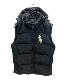 POLO RALPH LAUREN（ポロ・ラルフローレン）の古着「ビッグポニー刺繍ダウンベスト」｜ブラック