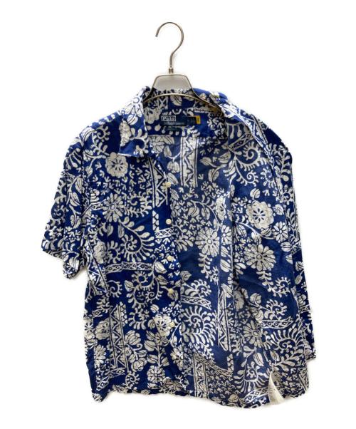 POLO RALPH LAUREN（ポロ・ラルフローレン）POLO RALPH LAUREN (ポロ・ラルフローレン) アロハシャツ ネイビー×ホワイト サイズ:SIZE Mの古着・服飾アイテム