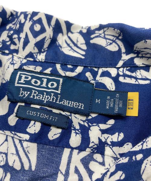 POLO RALPH LAUREN（ポロ・ラルフローレン）POLO RALPH LAUREN (ポロ・ラルフローレン) アロハシャツ ネイビー×ホワイト サイズ:SIZE Mの古着・服飾アイテム