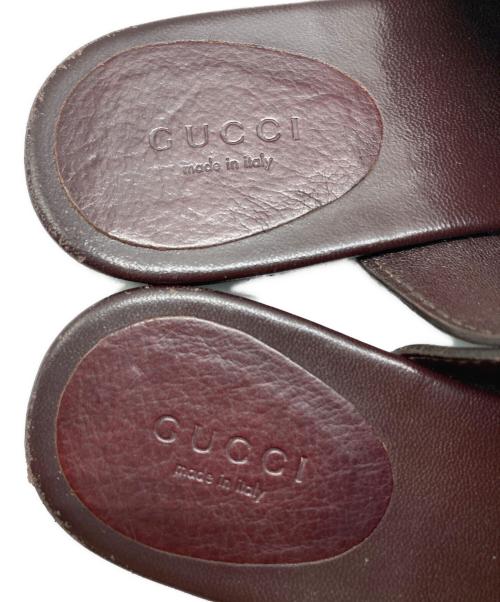 GUCCI（グッチ）GUCCI (グッチ) Hasler フラットサンダル ボルドー サイズ:6  1/2の古着・服飾アイテム