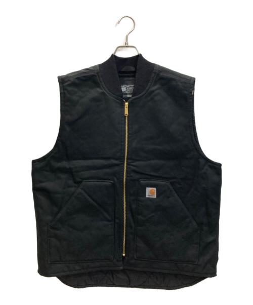 CarHartt（カーハート）CarHartt (カーハート) キルトライニング ダックベスト ブラック サイズ:Lの古着・服飾アイテム