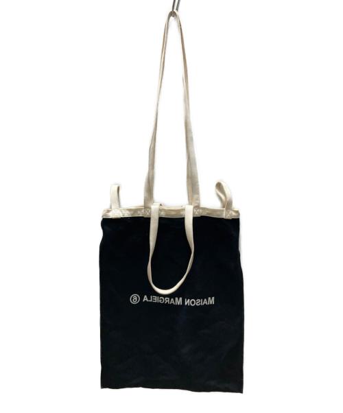 MM6 Maison Margiela（エムエムシックスメゾンマルジェラ）MM6 Maison Margiela (エムエムシックスメゾンマルジェラ) リバース ロゴ ショッピングトートバッグ ブラック×ベージュ サイズ:下記参照の古着・服飾アイテム
