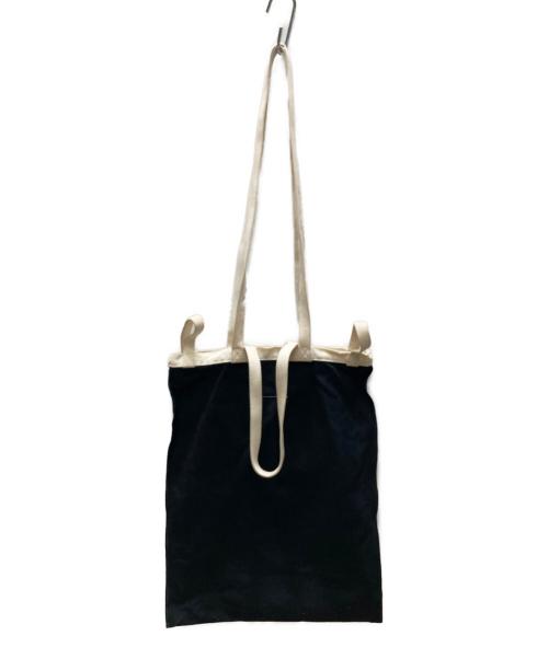 MM6 Maison Margiela（エムエムシックスメゾンマルジェラ）MM6 Maison Margiela (エムエムシックスメゾンマルジェラ) リバース ロゴ ショッピングトートバッグ ブラック×ベージュ サイズ:下記参照の古着・服飾アイテム