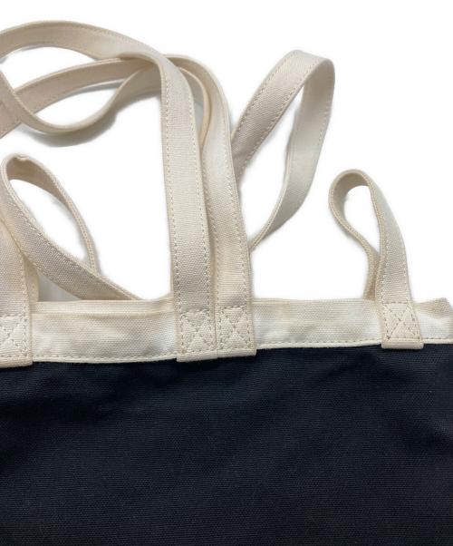 MM6 Maison Margiela（エムエムシックスメゾンマルジェラ）MM6 Maison Margiela (エムエムシックスメゾンマルジェラ) リバース ロゴ ショッピングトートバッグ ブラック×ベージュ サイズ:下記参照の古着・服飾アイテム