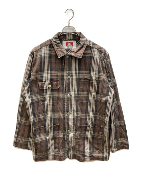 BEN DAVIS（ベンデイビス）BEN DAVIS (ベンデイビス) チェックカバーオール ブラウン サイズ:XLの古着・服飾アイテム