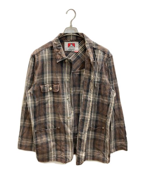 BEN DAVIS（ベンデイビス）BEN DAVIS (ベンデイビス) チェックカバーオール ブラウン サイズ:XLの古着・服飾アイテム