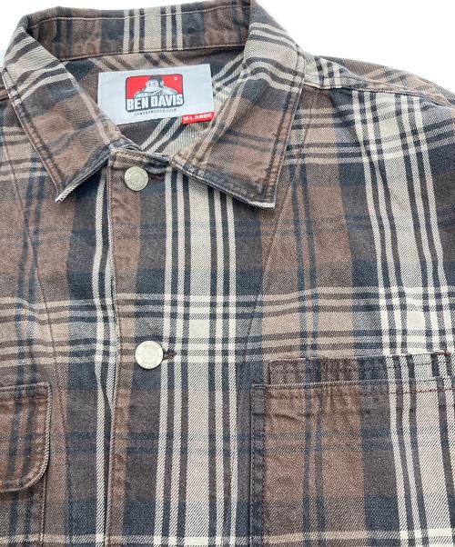 BEN DAVIS（ベンデイビス）BEN DAVIS (ベンデイビス) チェックカバーオール ブラウン サイズ:XLの古着・服飾アイテム
