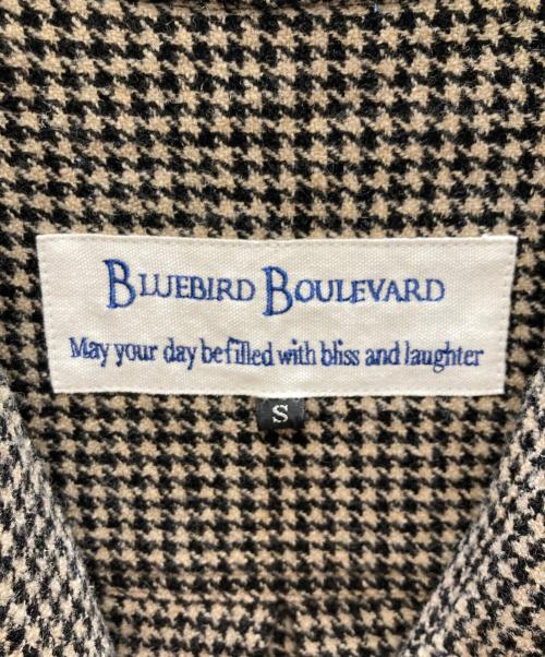 BLUEBIRD BOULEVARD（ブルーバードブルバード）BLUEBIRD BOULEVARD (ブルーバードブルバード) ウール カシミヤ混 ハウンドトゥース ワンピース ブラウン サイズ:下記参照の古着・服飾アイテム