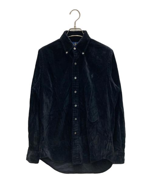 RALPH LAUREN（ラルフローレン）RALPH LAUREN (ラルフローレン) Ron Herman (ロンハーマン) ボタンダウン ベロアシャツ ブラック サイズ:SIZE XSの古着・服飾アイテム