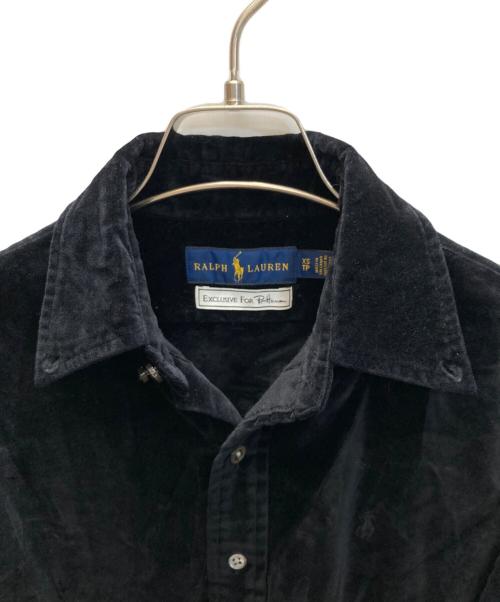 RALPH LAUREN（ラルフローレン）RALPH LAUREN (ラルフローレン) Ron Herman (ロンハーマン) ボタンダウン ベロアシャツ ブラック サイズ:SIZE XSの古着・服飾アイテム