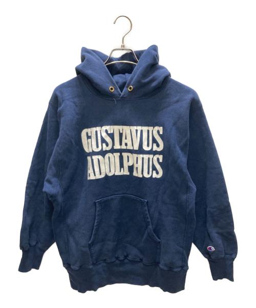 Champion REVERSE WEAVE（チャンピオン リバース ウィーブ）Champion REVERSE WEAVE (チャンピオン リバース ウィーブ) 二段プリントパーカー ネイビー サイズ:LARGEの古着・服飾アイテム