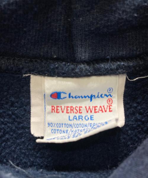 Champion REVERSE WEAVE（チャンピオン リバース ウィーブ）Champion REVERSE WEAVE (チャンピオン リバース ウィーブ) 二段プリントパーカー ネイビー サイズ:LARGEの古着・服飾アイテム