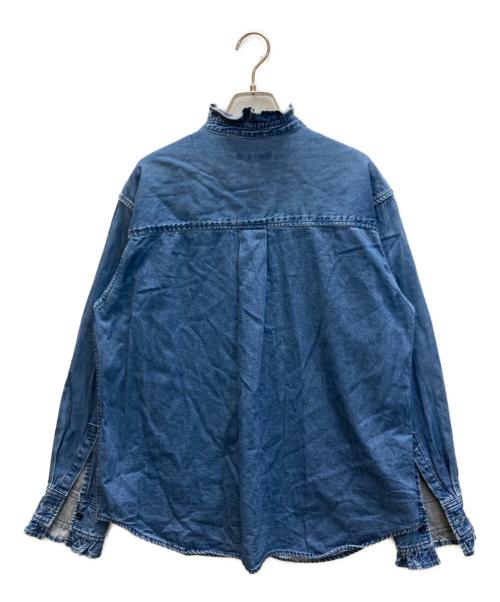 JOURNAL STANDARD relume（ジャーナルスタンダード レリューム）JOURNAL STANDARD relume (ジャーナルスタンダード レリューム) デニムフリルブラウス インディゴ サイズ:下記参照の古着・服飾アイテム