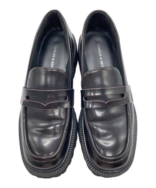 CHARLES & KEITH（チャールズアンドキース）CHARLES & KEITH (チャールズアンドキース) カバードリッジソール ローファー ブラウン サイズ:38の古着・服飾アイテム