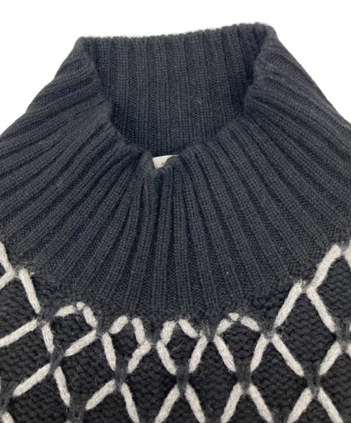 GRAN SASSO（グランサッソ）GRAN SASSO (グランサッソ) カシミヤブレンド編み込みハイネックニット ブラック サイズ:42の古着・服飾アイテム