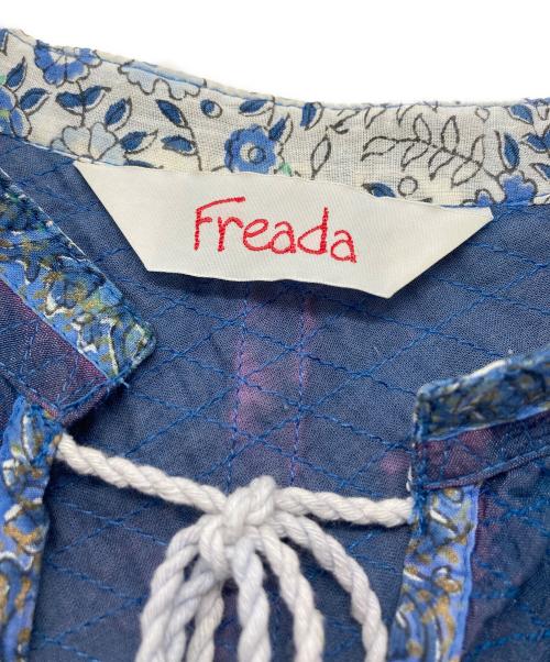 freada（フリーダ）freada (フリーダ) インド木版キルティングワンピース ブルー サイズ:SIZE Fの古着・服飾アイテム