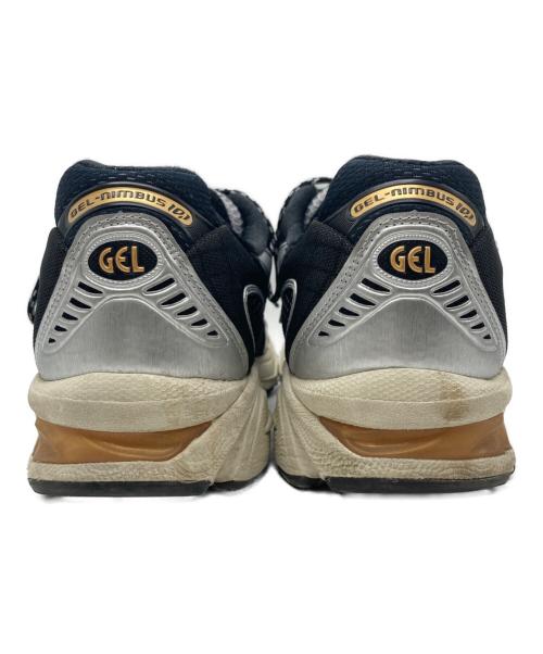 asics（アシックス）asics (アシックス) GEL-NIMBUS 10.1 | White/Obsidian Grey ブラック×シルバー サイズ:CM29.5の古着・服飾アイテム