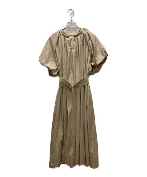 L'AUBE BLANC（ローブ ブラン）L'AUBE BLANC (ローブ ブラン) Balloon Sleeve Volume Dress ベージュ サイズ:SIZE Fの古着・服飾アイテム