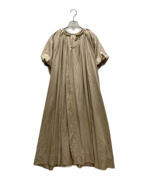 L'AUBE BLANC（ローブ ブラン）L'AUBE BLANC (ローブ ブラン) Balloon Sleeve Volume Dress ベージュ サイズ:SIZE Fの古着・服飾アイテム