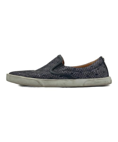 JIMMY CHOO（ジミーチュウ）JIMMY CHOO (ジミーチュウ) ラメスリッポン ブラック サイズ:35 1/2の古着・服飾アイテム