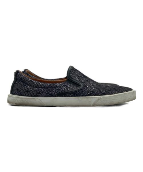 JIMMY CHOO（ジミーチュウ）JIMMY CHOO (ジミーチュウ) ラメスリッポン ブラック サイズ:35 1/2の古着・服飾アイテム
