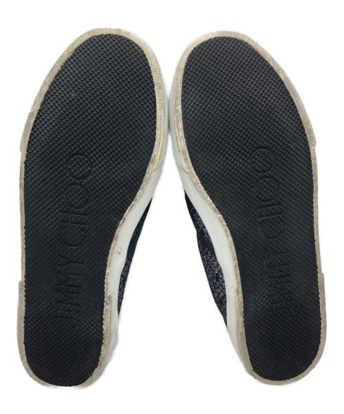 JIMMY CHOO（ジミーチュウ）JIMMY CHOO (ジミーチュウ) ラメスリッポン ブラック サイズ:35 1/2の古着・服飾アイテム