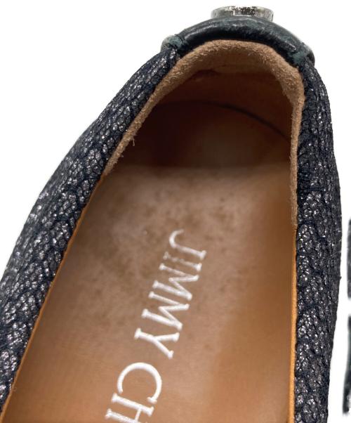 JIMMY CHOO（ジミーチュウ）JIMMY CHOO (ジミーチュウ) ラメスリッポン ブラック サイズ:35 1/2の古着・服飾アイテム