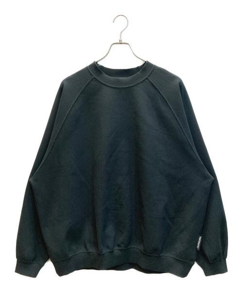 TIGHTBOOTH PRODUCTION（タイトブースプロダクション）TIGHTBOOTH PRODUCTION (タイトブースプロダクション) WAFFLE CREW KNIT グリーン サイズ:SIZE Lの古着・服飾アイテム