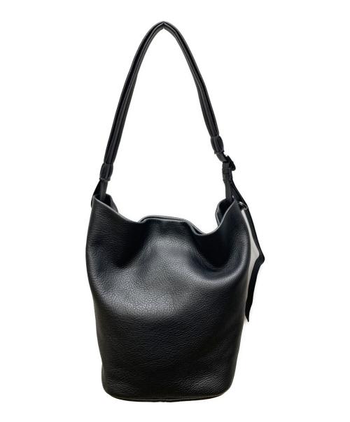 object.io（オブジェクツアイオー）object.io (オブジェクツアイオー) ESSENTIAL DAYILY LEATHER HOBO MEDIUM エッセンシャル デイリー レザー ホーボー ミディアム ショルダーバック ブラックの古着・服飾アイテム