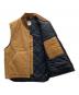 中古・古着 CarHartt (カーハート) DUCK VEST ARCTIC QUILT LINED ダックベスト ブラウン サイズ:M：10000円