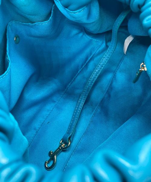 NICAL（ニカル）NICAL (ニカル) ラムレザー ギャザーショルダーバッグ ブルーの古着・服飾アイテム
