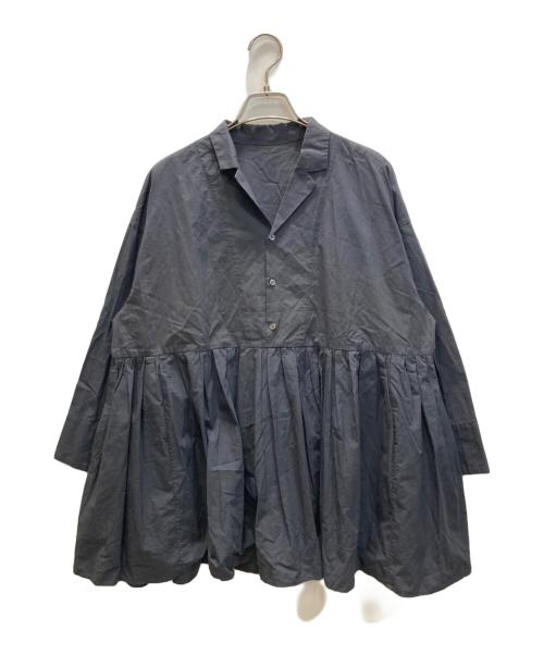journal standard luxe（ジャーナルスタンダード ラックス）journal standard luxe (ジャーナルスタンダード ラックス) タイプワッシャー タックギャザーブラウス グレー サイズ:記載無しの古着・服飾アイテム