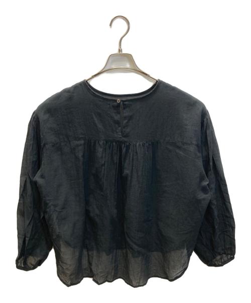 KAGURE（カグレ）KAGURE (カグレ) コットンシルククルーネックブラウス ブラック サイズ:size　Freeの古着・服飾アイテム