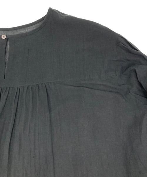 KAGURE（カグレ）KAGURE (カグレ) コットンシルククルーネックブラウス ブラック サイズ:size　Freeの古着・服飾アイテム