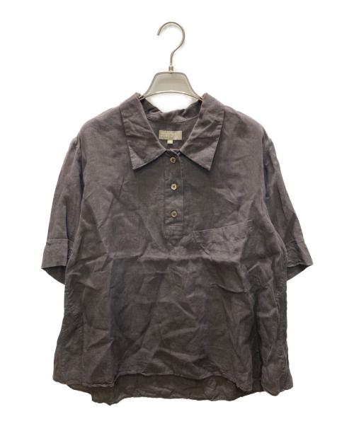 MARGARET HOWELL（マーガレットハウエル）MARGARET HOWELL (マーガレットハウエル) FINE LINEN プルオーバーシャツ ブラウン サイズ:Ⅱの古着・服飾アイテム