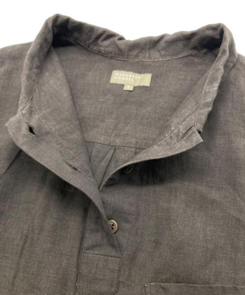 MARGARET HOWELL（マーガレットハウエル）MARGARET HOWELL (マーガレットハウエル) FINE LINEN プルオーバーシャツ ブラウン サイズ:Ⅱの古着・服飾アイテム