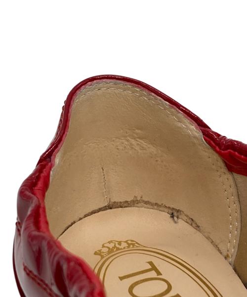 TOD'S（トッズ）TOD'S (トッズ) リボンバレエドライビングパンプス レッド サイズ:24㎝の古着・服飾アイテム