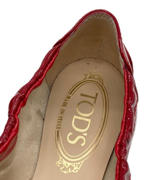 TOD'S（トッズ）TOD'S (トッズ) リボンバレエドライビングパンプス レッド サイズ:24㎝の古着・服飾アイテム