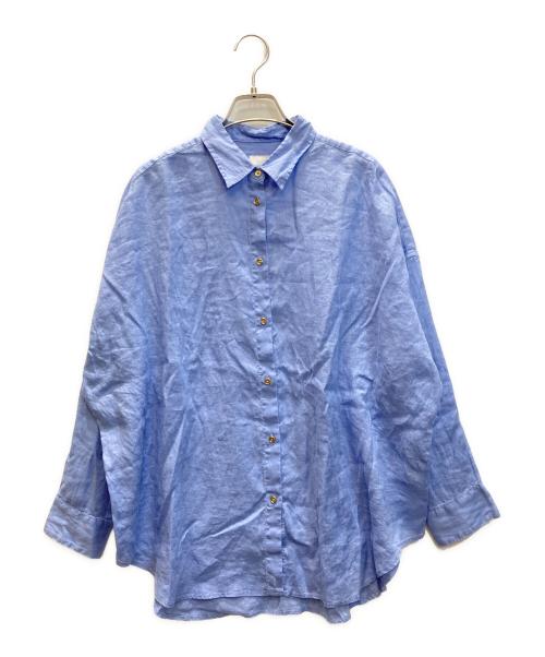 Spick and Span（スピック＆スパン）Spick and Span (スピック＆スパン) 80リネンカシュクール ビッグシャツ ブルー サイズ:Free 未使用品の古着・服飾アイテム