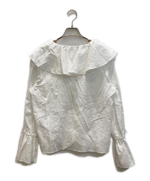 FRAMeWORK（フレームワーク）FRAMeWORK (フレームワーク) ラッフルブラウス ホワイト サイズ:Free 未使用品の古着・服飾アイテム