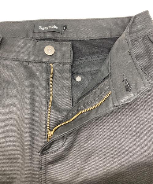 ASAPMODE（エイサップモード）ASAPMODE (エイサップモード) Stacked Oil Coating Pants ブラック サイズ:Mの古着・服飾アイテム