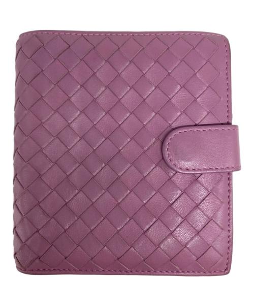 BOTTEGA VENETA（ボッテガベネタ）BOTTEGA VENETA (ボッテガベネタ) イントレチャート2つ折り財布 パープル サイズ:下記参照の古着・服飾アイテム